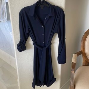 J Crew Women's Tie Waist Knit Shirt Dress